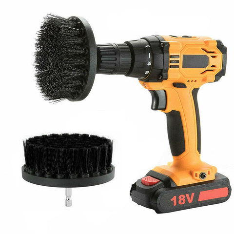 Free shipping 5 inch Black Drill Brush car Cleaning Tool For Home Cleaning Carpet Leather 5