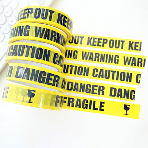 2.4cm*25m Warning Tape With Marks Creative Remind Danger, Caution, Fragile, Keep Out, Warning Safety Adhesive Tapes Decoration ► Photo 1/6