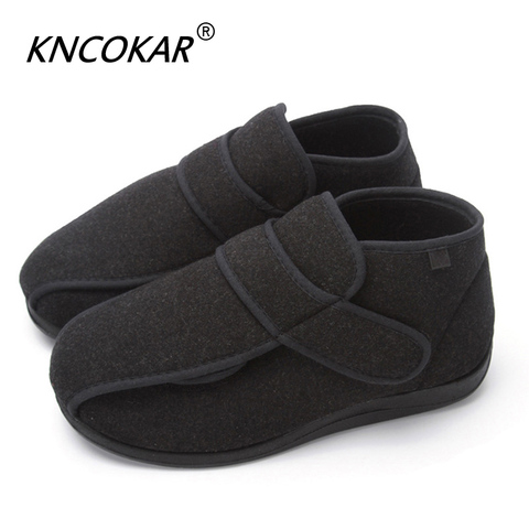 KNCOKAR Winter High Help Widened Diabetic Foot Shoes Thumb Valgus Deformity Deformity Fat Wide Foot Gauze Plaster Feet z0010 ► Photo 1/6