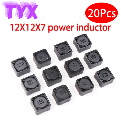 20PCS 12*12*7mm CD127R Power Inductance  Shielded Inductor SMD Inductor 2.2/3.3/4.7/6.8/10/15/22/33/47/68/100/150/220/330-680UH ► Photo 1/3