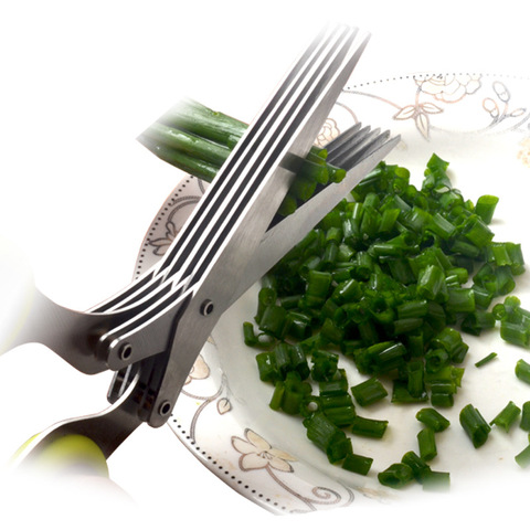 15cm Minced 5 Layers Basil Rosemary Kitchen Scissor Shredded Chopped Scallion Cutter Herb Laver Spices Cook Tool Cut 2022 Hot ► Photo 1/6