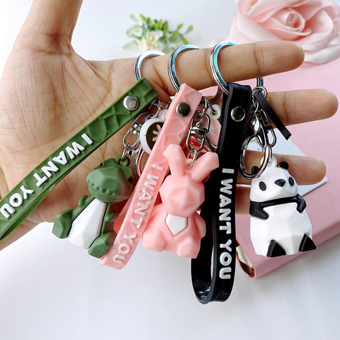 Cartoon interesting couple key chain  panda rabbit frog fox raccoon and other shapes of cartoon key chain for boys and girls the ► Photo 1/6