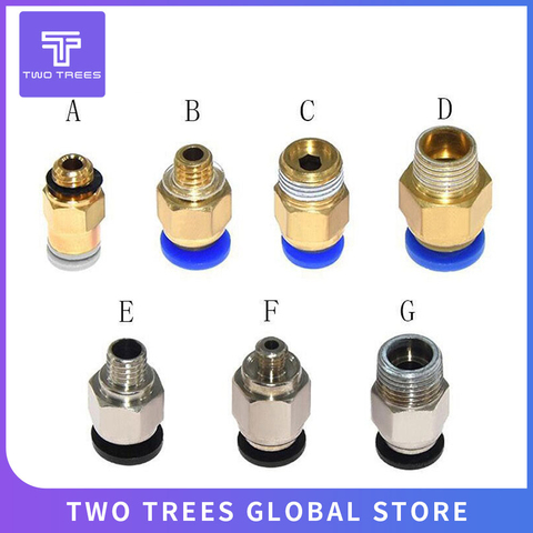 10pcs/lot3D Printer Part PC4-M6 Pneumatic Straight Connector Brass Part For MK8 OD 4mm 2mm Tube Filament M6 Feed Fitting Coupler ► Photo 1/6