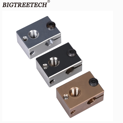 High Quality V6 Copper Heater Block Brass For E3D Hotend PT100 Sensor Hardened Steel V6 Nozzle BMG titan Extruder Updated Parts ► Photo 1/5