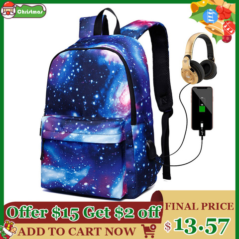 Women School Backpacks USB Charging Canvas Backpack School Bags for Teenagers Boy Girls Large Capacity Travel Backpack Men Bags ► Photo 1/6