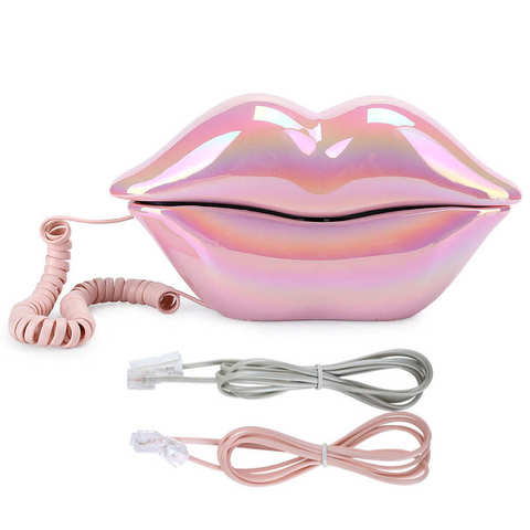 Electroplating Pink Funny Lip Telephone WX-3016 Fashionable Number Storage Function home phone telefon ► Photo 1/6