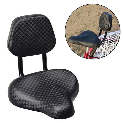 Cycling Wide Comfort Faux Leather Bike Bicycle Saddle Seat with Backrest Support ► Photo 1/5