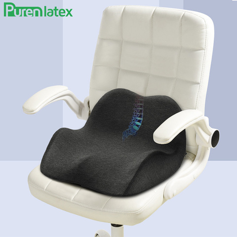 PurenLatex Memory Foam Seat Back Cushion Orthopedic Coccyx Spine Mat Relieve Pressure Pad Slow Rebound Chair Ergonomic Cushions ► Photo 1/6