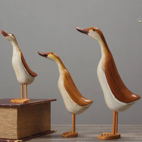 3x/set Duck Statue Home Decor Bird Collectible Figurine Good Luck Ornate ► Photo 1/6