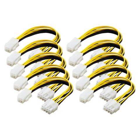 5pcs 10pcs 4 Pin Male to 8 Pin Female CPU Power Converter Cable Lead Adapter 4Pin to 8pin computer Connector Extension Cable ► Photo 1/6