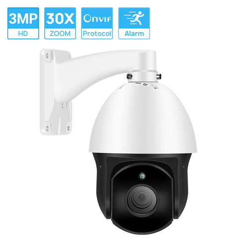 Hamrolte 3MP PTZ ONVIF IP Camera 30xZoom Mini Speed Dome Camera Waterproof Outdoor IR Nightvision Motion Detection XMeye H.265 ► Photo 1/6