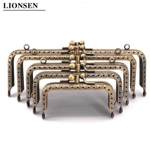 LIONSEN  Double layer DIY Metal Frame Purse for Clutch Coins Bag Handle Kiss Clasp Lock Accessories For Bag 8.5/10.5/12.5/15/18 ► Photo 1/6