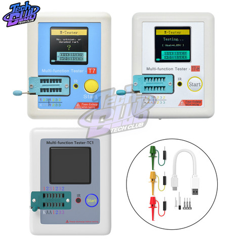 TC-T7-H TCR-T7 LCR-TC1 Transistor Tester Diode Triode Capacitance Meter ESR LCR NPN PNP MOSFET IR Multifunction Tester Digit ► Photo 1/6