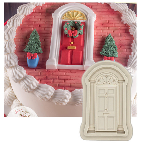 Retro Door Cake Border Silicone Molds Christmas Fondant Cake Decorating Tools Gumpaste Chocolate Moulds Kitchen Baking FM1290 ► Photo 1/5