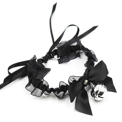 BDSM Bondage Restraints Neck Collar Sex Toys for Couples Black Lace Collar with Bell Fetish Slave Exotic Accessories for Women ► Photo 1/6