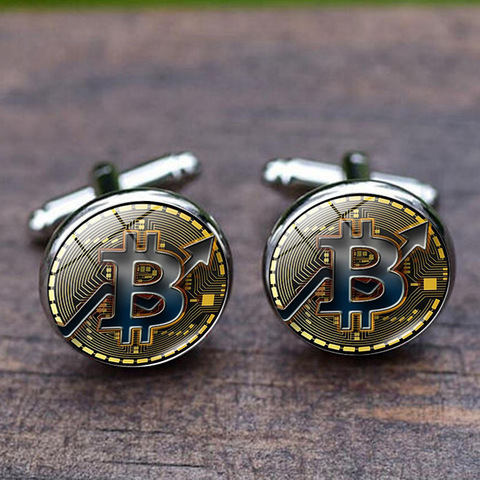 French Shirt Cufflinks Men's Metal Banquet Round Bit Coin Button  Creative Exquisite High Quality Cuff Link Gifts ► Photo 1/6