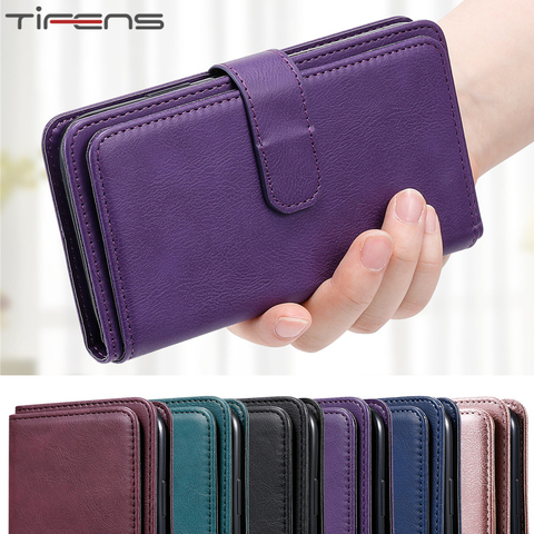 Luxury Flip Leather Case For Xiaomi Mi POCO X3 10 Lite Ultra Redmi 9A 9C 10X Note 9 9s 8 Pro Max Wallet 10 Cards Phone Bag Cover ► Photo 1/6