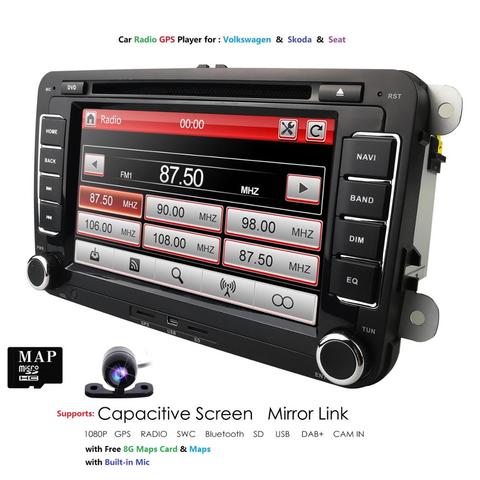 Ossuret Car DVD Stereo 7 Inch GPS Navi ForVW Passat CC Golf 5 6 Cabriolet Tiguan JettaPolo Sedan Bora Sharan Wince RDS BT Camera ► Photo 1/6