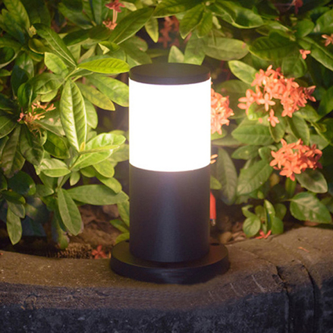 Thrisdar 25CM E27 9W Outdoor Garden Pathway Lawn Lamp With Glass Lampshde Landscape Lawn Pillar Light Villa Path Bollard Light ► Photo 1/6