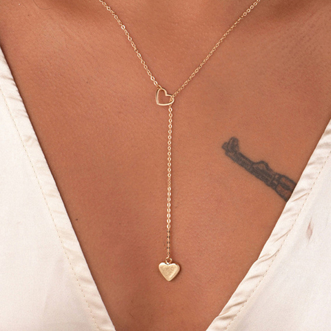 New fashion trendy jewelry copper heart chain link necklace gift for women girl ► Photo 1/5