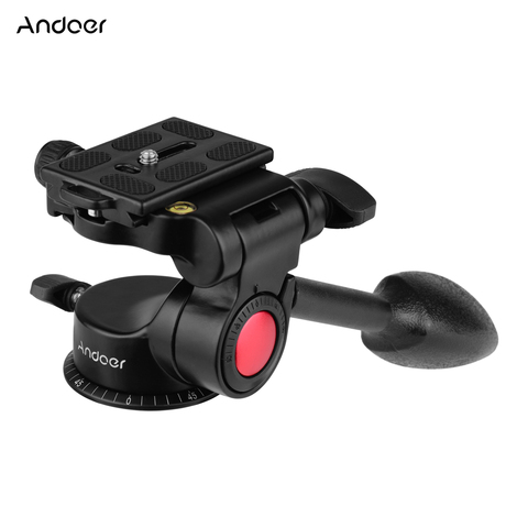 Andoer Aluminum Alloy 3-Way Damping Video Head 3-Dimensional Tripod Head for DSLR ILDC Cameras Tripod Monopod Slider Max 10kg ► Photo 1/6