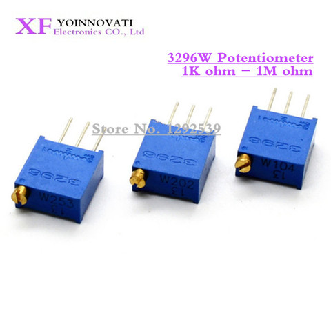 10pcs 3296W 3296 50 100 200 500 ohm 1K 2K 5K 10K 20K 50K 100K 200K 500K 1M ohm 103 100R 200R 500R Trimmer Potentiometer ► Photo 1/5