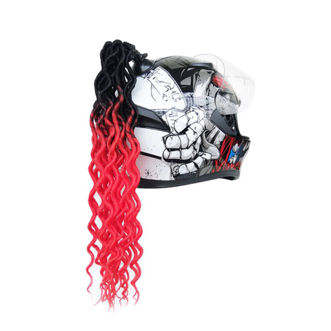 Colorful Helmet Decorations Hair Curly Braids Motocross Full Face Off Road Helmet Decoration Diamond Suction Cup Car Accessories ► Photo 1/6