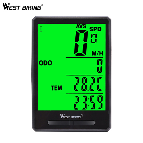 WEST BIKING Waterproof Bicycle Computer Wireless Wired MTB Bike  LED Backlight Digital Cycling Odometer Speedometer Stopwatch ► Photo 1/6