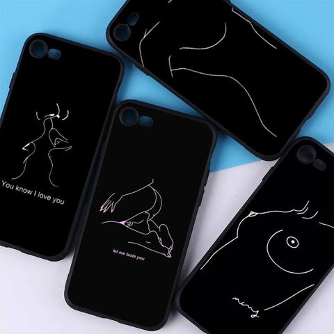 YNDFCNB Art Simple Kiss Rose Sex Girl Body Phone Case for iPhone 11 12 pro XS MAX 8 7 6 6S Plus X 5S SE 2022 XR cover ► Photo 1/6