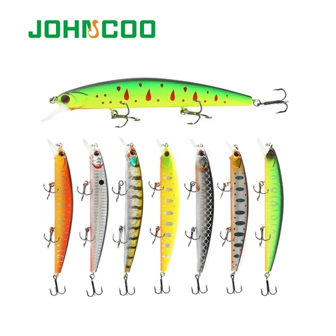 JOHNCOO 130mm 20g Rudra Hard Fishing Lure Minnow Bait Artificial Bait Lure Swimbait Wobbler with 3 High Quality Hooks ► Photo 1/6