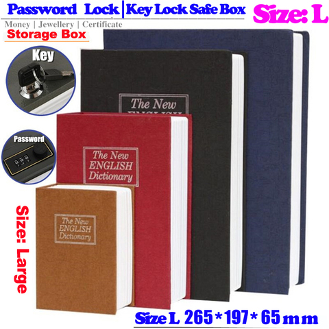 New Design Storage L Safe Box Dictionary Secret Book Piggy Bank Money Hidden Secret Security Locker Cash Jewellery With Key Lock ► Photo 1/6