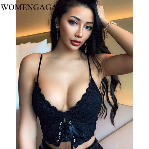Sexy Lace Strap Backless Short Women Top Nightclub Solid Black Lace Up Summer Beach Boho Women Camis Top Tank Top BOG 39HY ► Photo 1/1