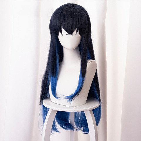 Anime Devil's Blade Mouth Hei Nosuke Sexual Turn Dark Blue Gradient Long Hair Cosplay Wig ► Photo 1/1