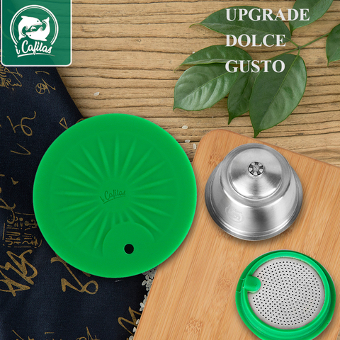 ICafilasUpgrade Green Reusable For Steel Dolce Gusto Coffee Capsule Plastic Doci for Nescafe Machine Refilable Filter ► Photo 1/6