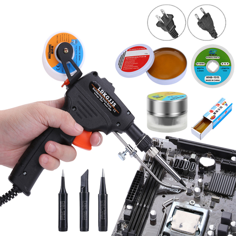 60W 110V/220V Handheld Electric Soldering Iron Kit EU/US Automatic Send Tin Gun With Solder Wire Tips Welding Tools Set ► Photo 1/6