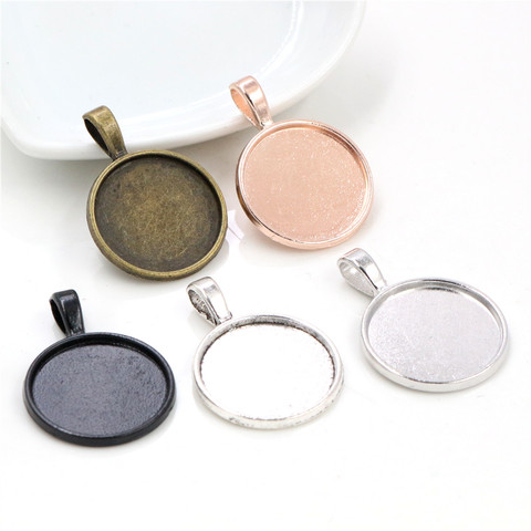 10pcs 20mm Inner Size 5 Classic Colors Plated Classic Style Cabochon Base Setting Charms Pendant ► Photo 1/6