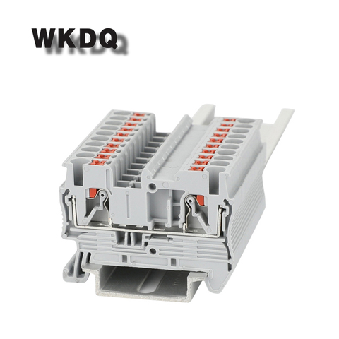 10pcs PT 2.5  Spring Universal Push In Connection Din Rail Terminal Block 800V, 31A , 24-12AWG , Connector Wire Conductor ► Photo 1/6
