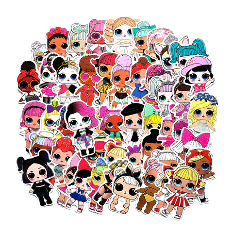 50pcs / Set L.O.L . SURPRISE! Stickers Waterproof No Repeat 6 - 7cm Big Sister Dolls Figure Fridge Magnet Luggage Stickers Toys ► Photo 1/5