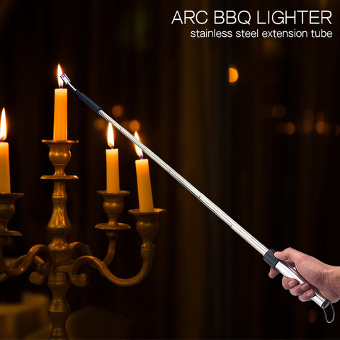 70 CM BBQ Candle USB Lighters  Long adjustable Rechargeable Kitchen Windproof Cigarette Lighters Plasma Pulsed Powerful Arc ► Photo 1/6