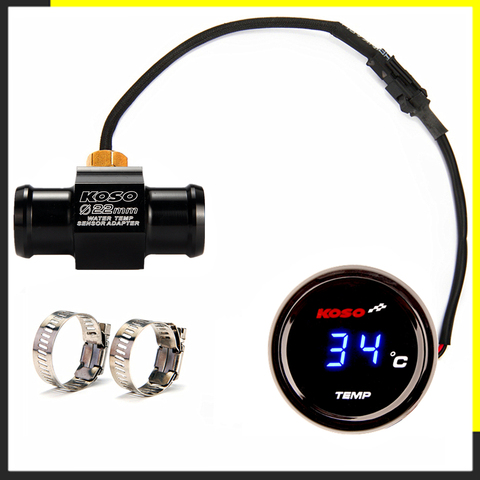 Motorcycle Temperature KOSO Round Water Temp For Yamaha Y15ZR LC135 RS150 NMAX XMAX NVX 250 AEROX VIRAGO 125 Sensor Head Adapter ► Photo 1/6