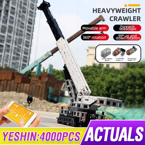 MOULD KING 17002 APP Remote Controlled LIEBHERRS LTM 11200 Excavator Crane Truck Set Fit MOC-20920 Building Blocks Kids Toys ► Photo 1/6