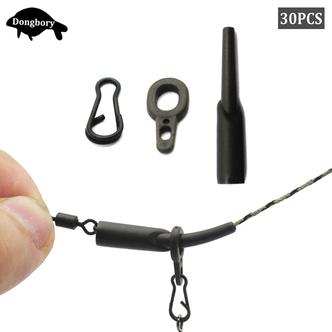 30PCS Carp Fishing Run Rig Accessories Kit Heli Chod Rig Ring Clips Rubber Bead for Fishing Helicopter Rig Connector Carp Tackle ► Photo 1/6