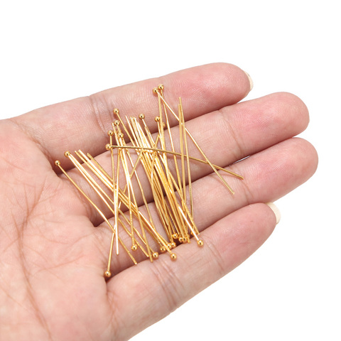 50pcs/lot  Stainless Steel Gold Ball Pins for Beading DIY Making Head  Findings ► Photo 1/4
