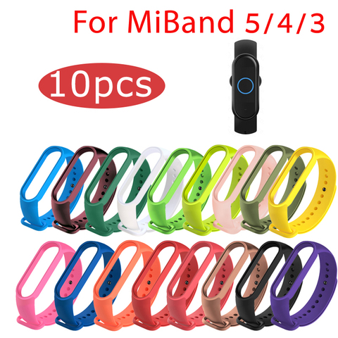 10Pcs/Pack Wrist Strap For Xiaomi Mi Band 5 Bracelet Silicone Strap MiBand 5 Bracelet For Xiaomi Mi band 5 4 3 Wristband Belt ► Photo 1/6