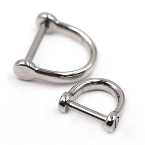 1 x Stainless steel D-ringshackle Buckle Keychain Ring Hook screw pin joint Connecter Bag Strap Clasp Leathercraft Parts ► Photo 1/6