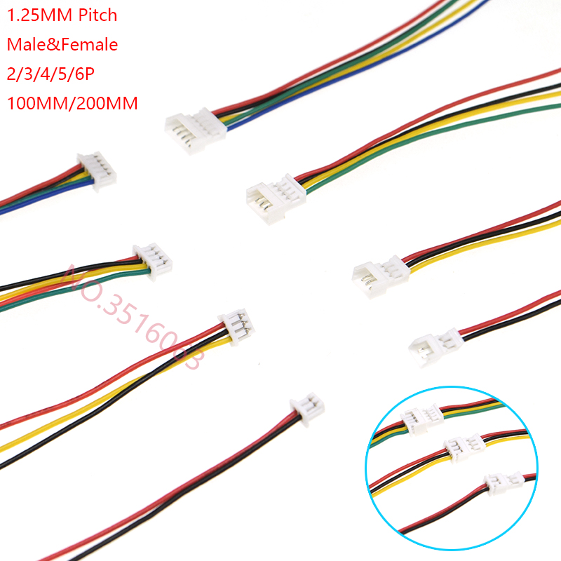 Micro JST 1.25mm 3P Male and Female Connector plug with Wires Cables 20 SETS 