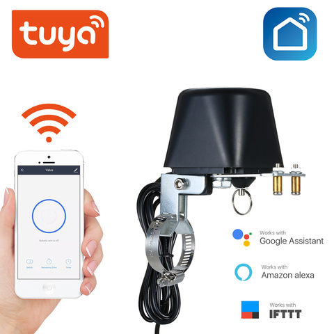 Tuya Amazon Alexa Google Assistant IFTTT Smart Wireless Control Gas Water Valve Tuay/SmartLife App WiFi Shutoff Controller ► Photo 1/5