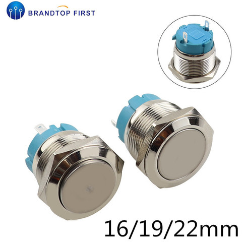 16mm 19mm 22mm Metal push button Waterproof  button momentary push button 1NO 2pins power switch fixed self-locking ► Photo 1/6