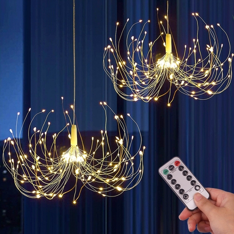 LED Starburst Fairy Lights Remote Control, Best Selling Hanging Starburst  LED Lights Wedding Home Decor Remote Firework, Christmas,firework 