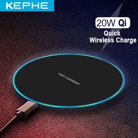 20W Fast Wireless Charger For Samsung Galaxy S9/S20 S8 Note 9 USB Qi Charging Pad for iPhone 12 11 XS Max XR X 8 Huawei P30 Pro ► Photo 1/6